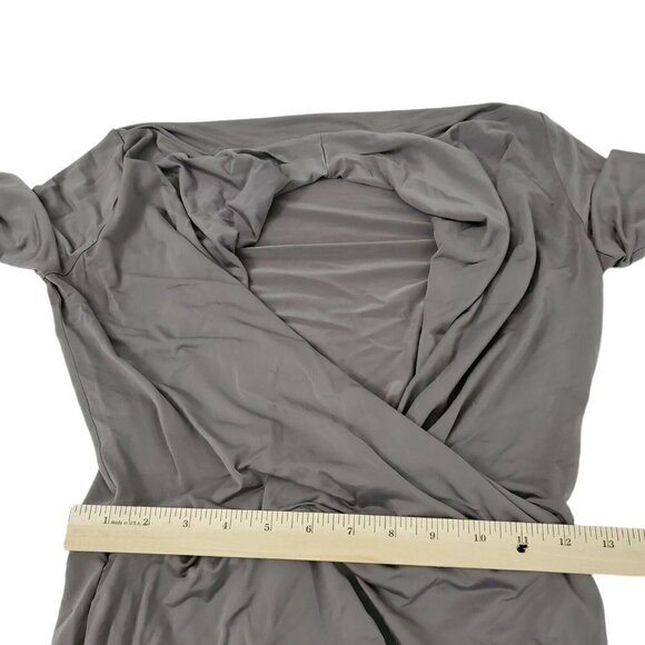All Saints Dress Small‎ Gray Faux Wrap Tame Knee-length Long Sleeve V-Neck - Picture 10 of 12